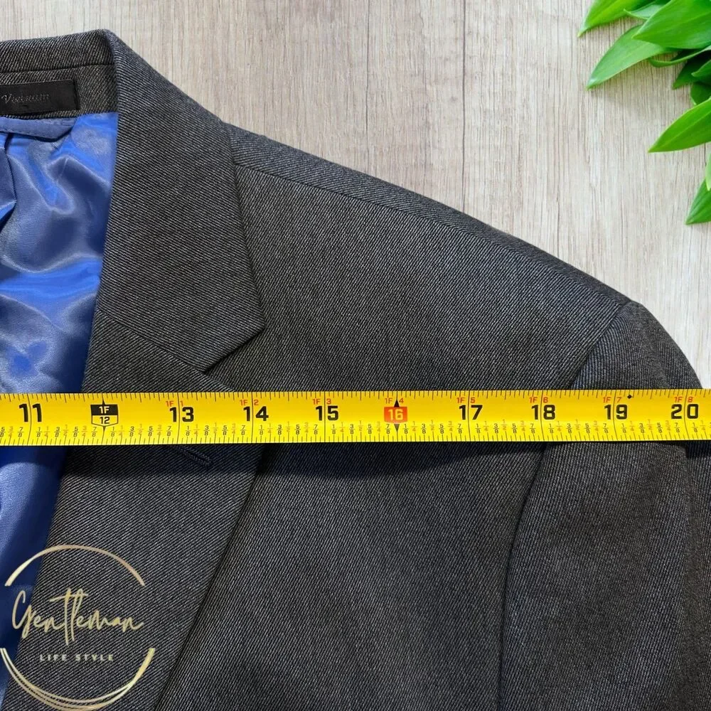 CHAPS Men’s Blazer Sport Coat Two Button Single Vent Suit Jacket 44R Gray